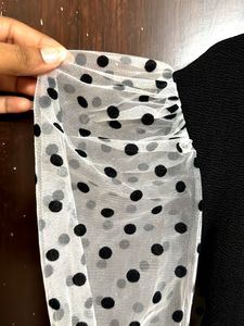 Chic Black Polka Dot Sleeve Dress