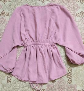 Pink Blouson Style Top