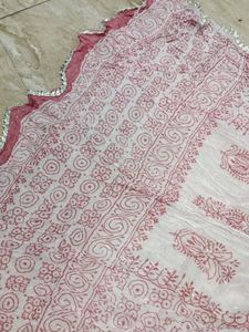 Pink &amp; White Printed Sharara