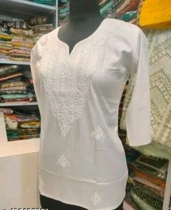 Cotton White Kurtib