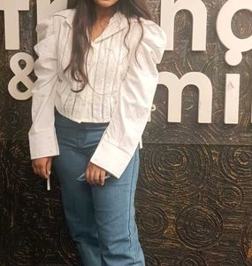 Elegant White Puff Sleeve Top