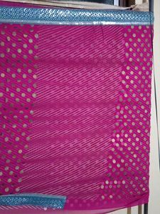 Pink Polka Dot saree
