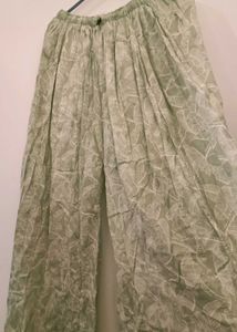 Green Leaf Print Palazzos