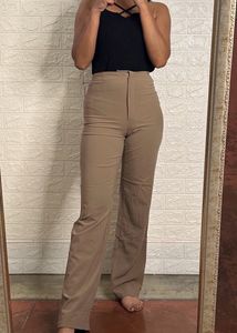 Beige stretchable Pants Or Trouser