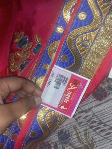 Red Floral Embroidered Fabric