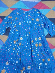 Anouk Women Blue &amp; Yellow Floral Printed Kurta