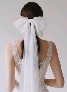 Long Bow Veil Clip For Women White Netted New
