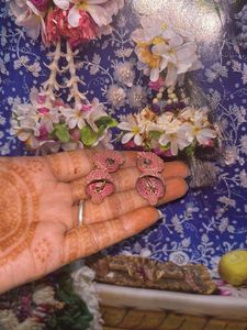 Pink Color Jhumka