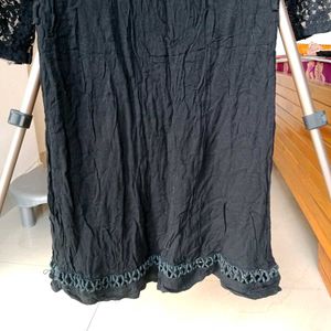 Black Lace above Knee length Dress