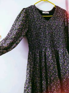 Floral Print Long Sleeve Dress