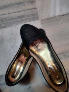 Black Sparkle Block Heels