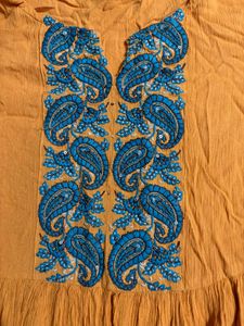 Orange Paisley Detail Top