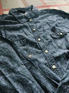 Paisley Print Denim Shirt