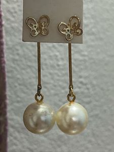Butterfly Pearl Drop Earring