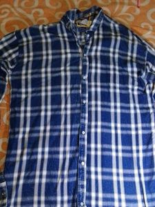Blue Plaid Button-Down Shirt