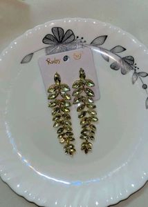 Ruby Leaf Drop Earrings