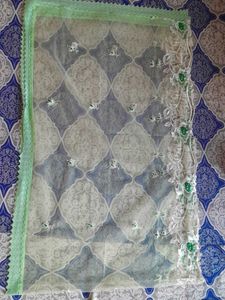 Elegant Green Floral Dupatta