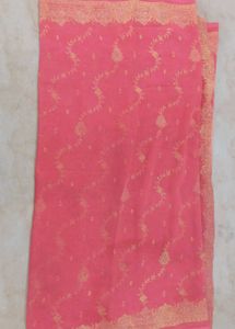 Pink &amp; Gold Printed Fabric