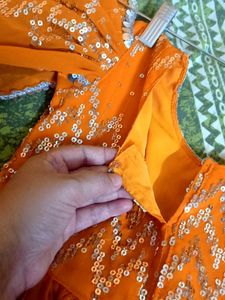 Girls&#39; Festive Orange Dress 5to7 Age