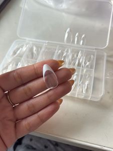 Clear french press on nail tips