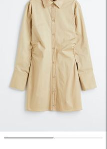✨ H&amp;M Gathered Poplin Shirt Dress 👗
