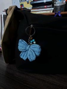 Cute Crochet Items: Bow Clip, Keychains, Bookmarks