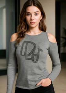 Gray 'Dior' Cold Shoulder Top💘💘