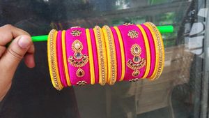Pink &amp; Yellow Bangles