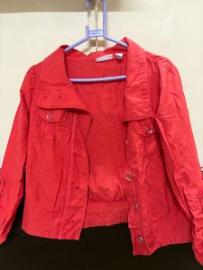 Orange Cropped Jacket 🧥