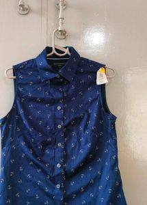 Anchor Print Sleeveless Top