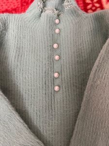 Pastel Pearl Button Sweater