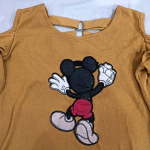 Mickey Mouse Cold Shoulder Top