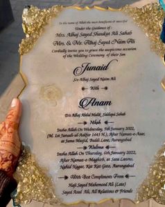 Resin Wedding Invitation Card