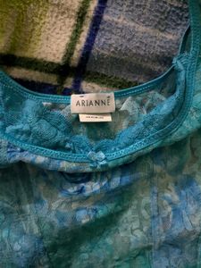 y2k Blue Lace vintage Top