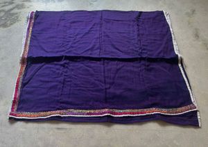 Purple dupatta with Colorful Accent Border