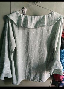 Cute Polka Dot Ruffle Top