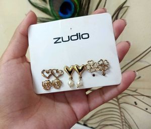 ✨ Zudio Gold-Tone Earrings Set- Pack of 4 Pairs