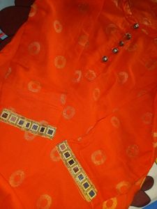 Orange Mirror Kurti