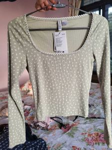 H&amp;M Lace Floral Long Sleeve Top /Size-S