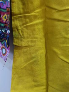 Yellow Embroidered Print Kurti