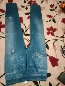 Printed Denim Jeggings