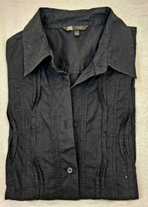 Black Button-Down Top