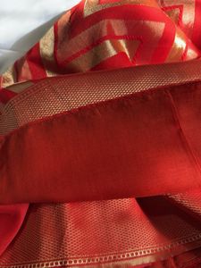 Tomato Red Saree With Blouse