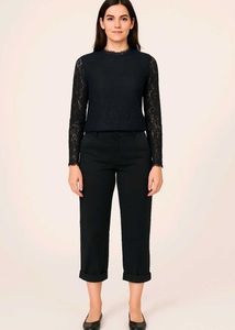Black Cropped Pants With Top