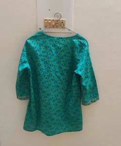 Teal Short Cotton Kurta