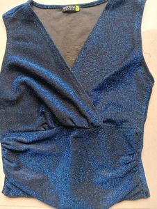Sparkly Blue Sleeveless Top