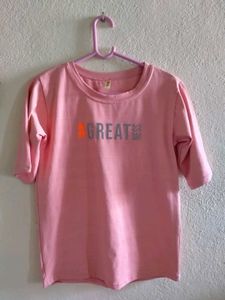 Peach Graphic Print T-shirt