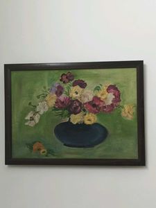 Oil Painting on Canvas -Flowers in vase