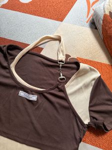 Color Block Crop Top