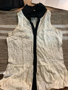 Lace Top with Black Trim